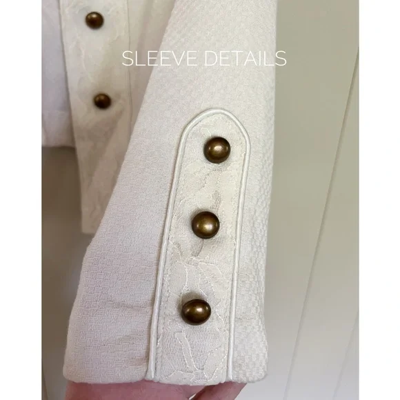 Cream Cropped Military Jacket - Picture 3 of 8